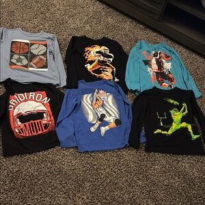 The Children's Place Long Sleeve Tees Blue and Black